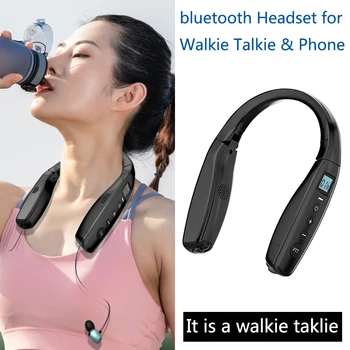 

Abbree AR-669 UHF 400-470MHz 0.5W 99CH Neckband Walkie Talkie Bluetooth Headset Earphone for Two Way Radio and phone