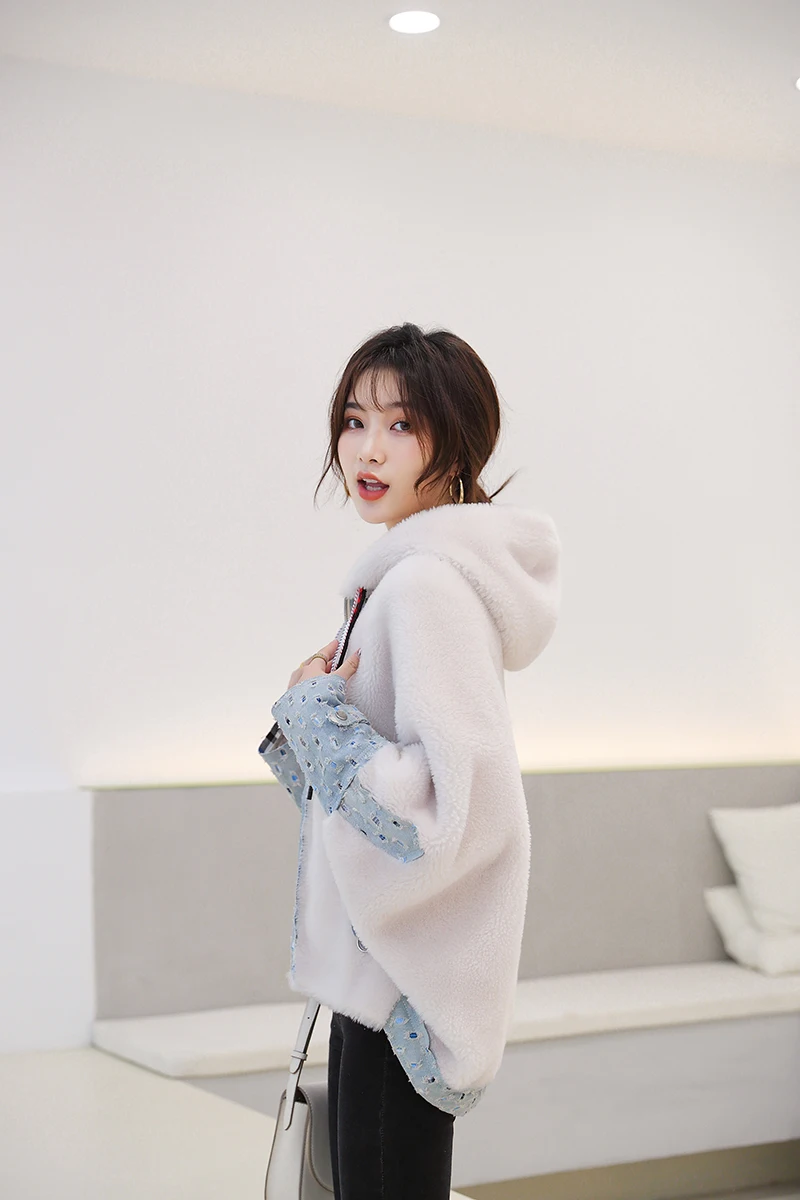 Sheep Shearing Jacket Real Fur Coat Women Clothes Korean Wool Jackets Warm Suede Lining Fur Coat JC9699 YY1734