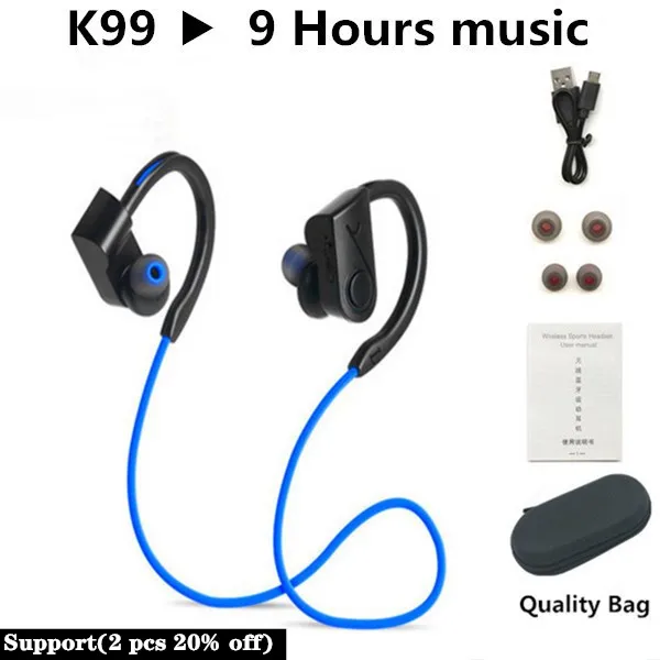 XEDAIN, беспроводные наушники с пламенем, Bluetooth, водонепроницаемые спортивные наушники с шумоподавлением, гарнитура с микрофоном для iPone X, для Xiaomi - Цвет: K99 Blue