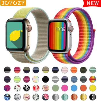 

Joyozy weave Nylon Loop Soft Strap for iWatch 5/4/3/2/1 Breathable Replacement silicone leather For Apple Watch Band 38mm/42 mm