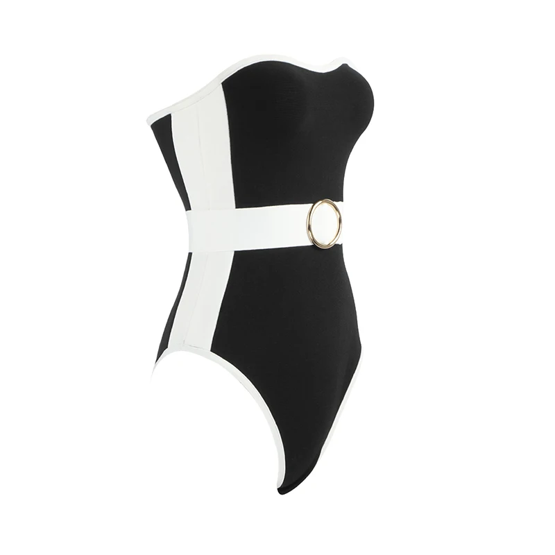 New Arrival bodysuits Women strapless off shoulder Celebrity evening party bodycon Rompers Bandage bodysuits