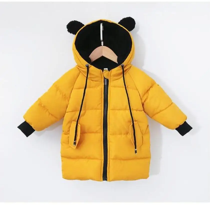 Пальто для маленьких мальчиков; зимняя верхняя одежда для детей; модные детские куртки для мальчиков и девочек; хлопковая куртка; теплые парки с капюшоном для малышей