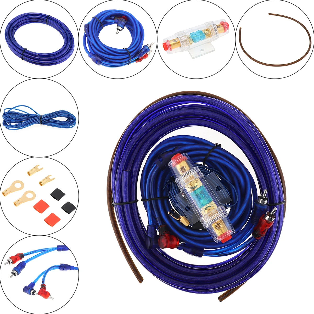 Universal 6 Gauge Amp Kit Amplifier Install Flexible Wiring Complete 4 Ga Installation Cables audio signal cable audio cables For Installer