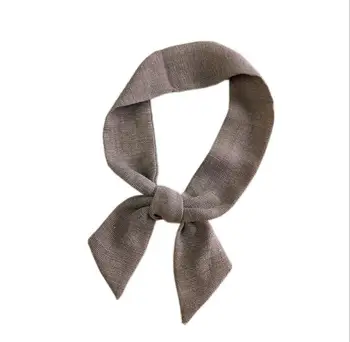

2020 Spring Summer Korean New Style Cotton Small Scarf Multi-Functional Silk Scarf Linen Grid Fashion Wild Cute Women Headscarf