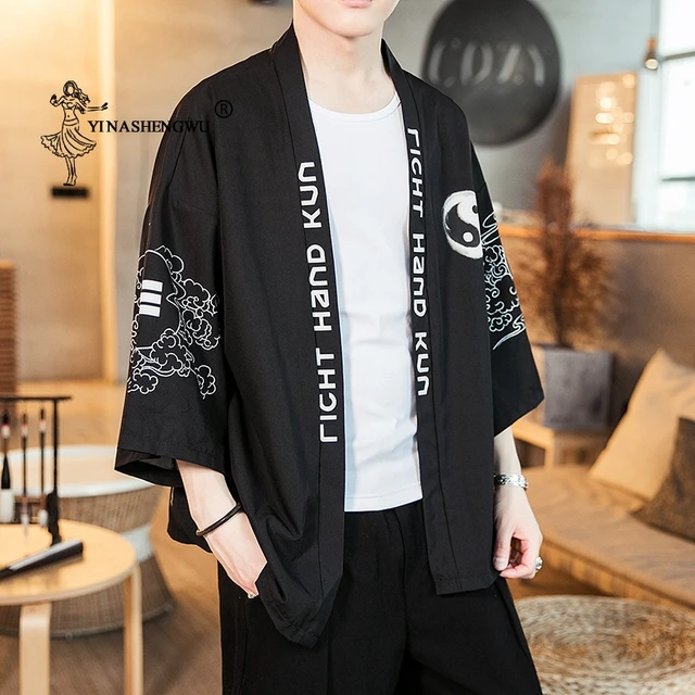 Casual Cardigan Shirt Kimono Cardigan Men Japanese Kimono