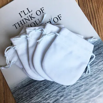

50pcs/lot Flannel Bag Pouch For Bead Charm Bracelet Women Original Europe Jewelry Birthday Gift White Bags Outer Packaging