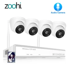 Крытая Беспроводная система видеонаблюдения 1080P 2MP HD wifi камера система камер домашней безопасности ночное видение запись звука