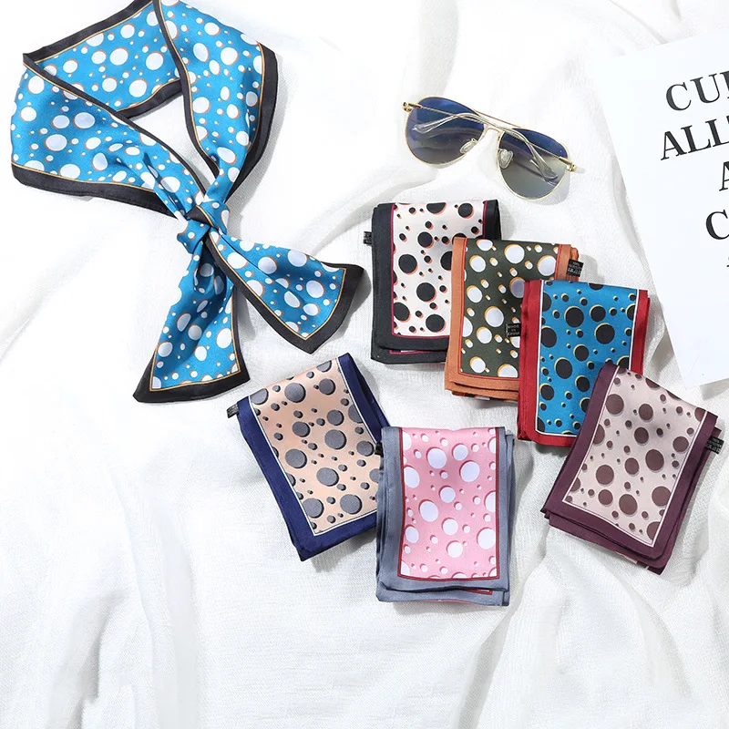 

Polka Dot Silk Scarves for Women Imitation Silk Slender Scarf Multi-color Dot Neckerchief Suit Decoration Clothes Accessories