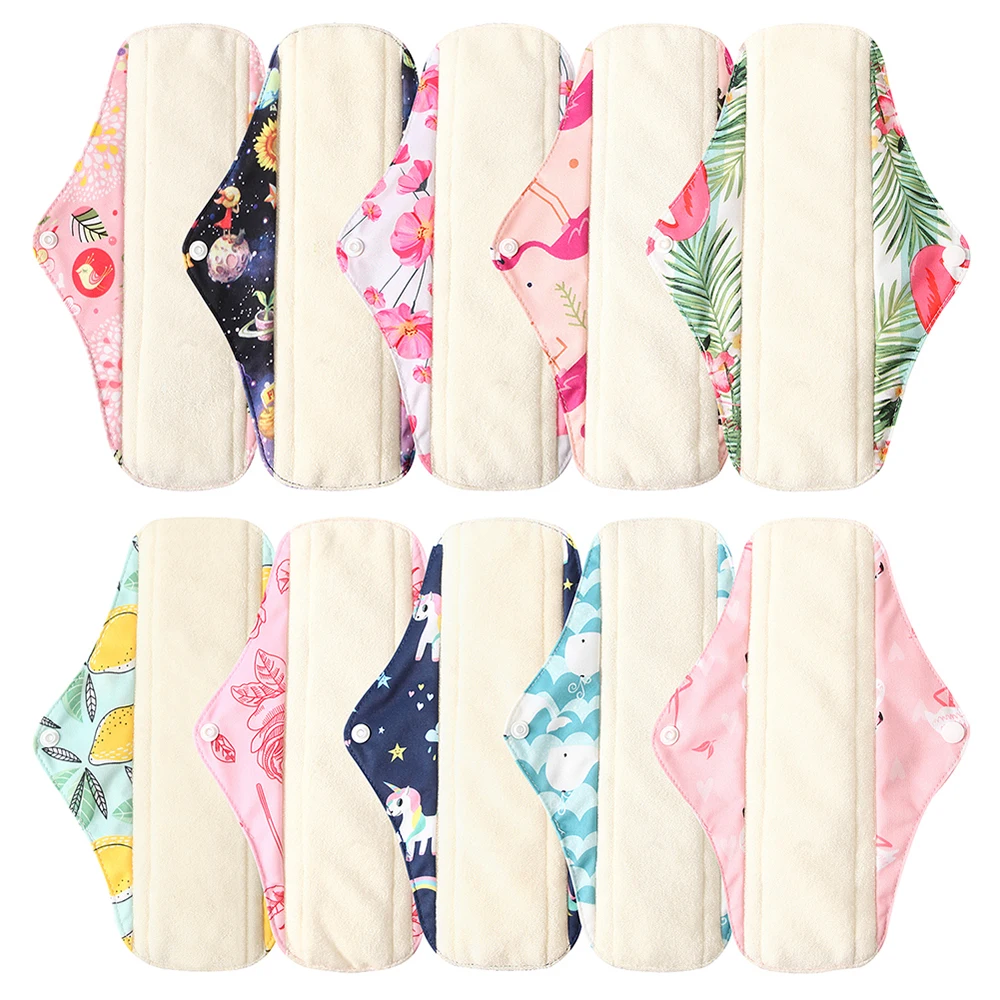 4 pcs Washable Sanitary Towel cloth menstrual pads reusable sanitary pad absorbent reusable charcoal cloth bamboo menstrual pads 3