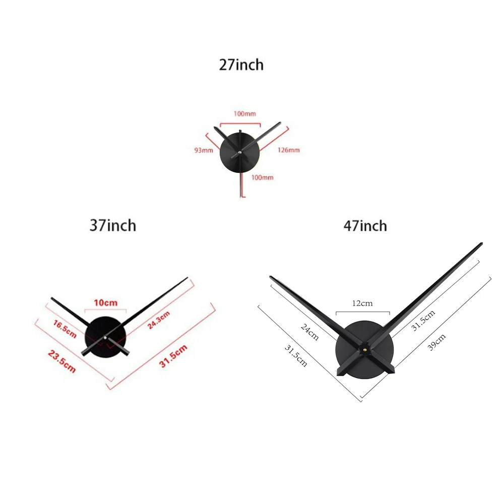 3D часы наклейка декоративные настенные часы акриловая Зеркальная Наклейка s клейкие настенные часы Лофт для дома Saati Reloj De Pared - Цвет: black clock pin