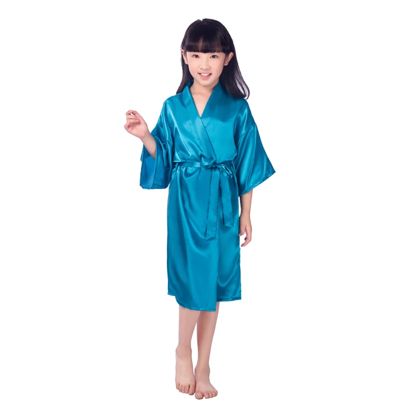 New Solid Girls Stain Silk Robes 8 Colors Kimono Robe Wedding Brief