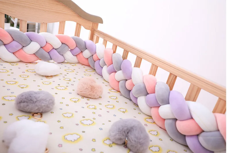 Детские блестящие новорожденных кровать бампер бортики для кроватки 2 м ручной работы манеж на детской кровати длинные бамперы для младенцев