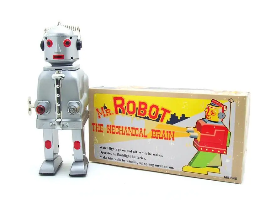 Классический оловянный завершать работу игрушки механические м-р робот ветряная оловянная игрушка для детей взрослых Набор для обучения подарки