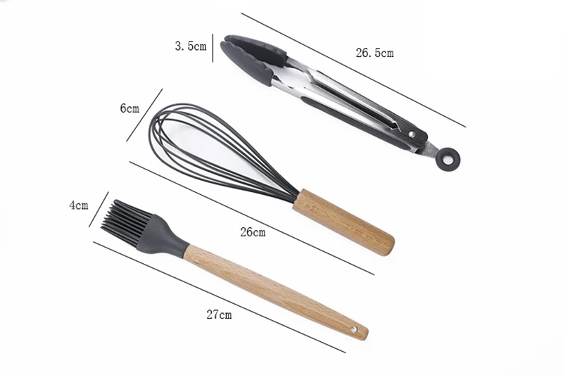 9/11 шт/силиконовый Пособия по кулинарии набор посуды с антипригарным покрытием шпатель лопата с деревянной ручкой Пособия по кулинарии Набор инструментов с ящиком для хранения Кухня инструменты