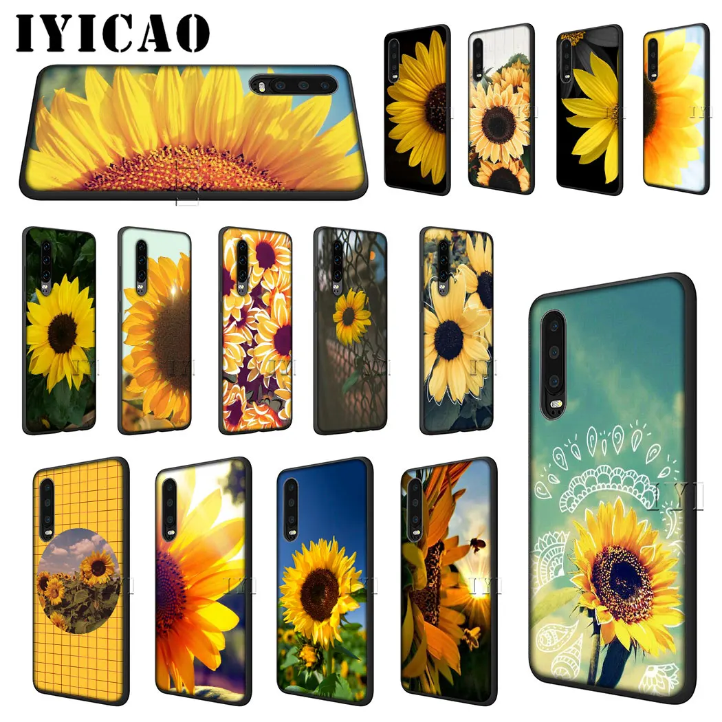 IYICAO жёлтый Подсолнух мягкий чехол для телефона huawei P30 P20 P10 P9 P8 Lite Pro P Smart Z Plus 2019 |
