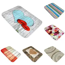 3D печатная фланелевая ткань коврик красочный утолщенный нескользящий ковер для ванной кухни водопоглощающий коврик
