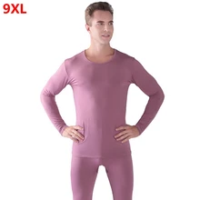 Мужской плюс бархат нижнее белье 9XL размера плюс стрейч флис термобелье теплое базовое пальто осенний костюм 8XL