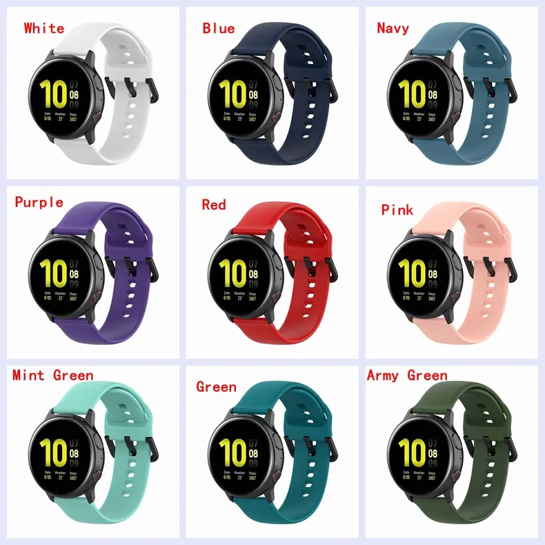 Ремешок для смарт часов Samsung Galaxy watch Active 2 40/44 мм силиконовый сменный ремешок