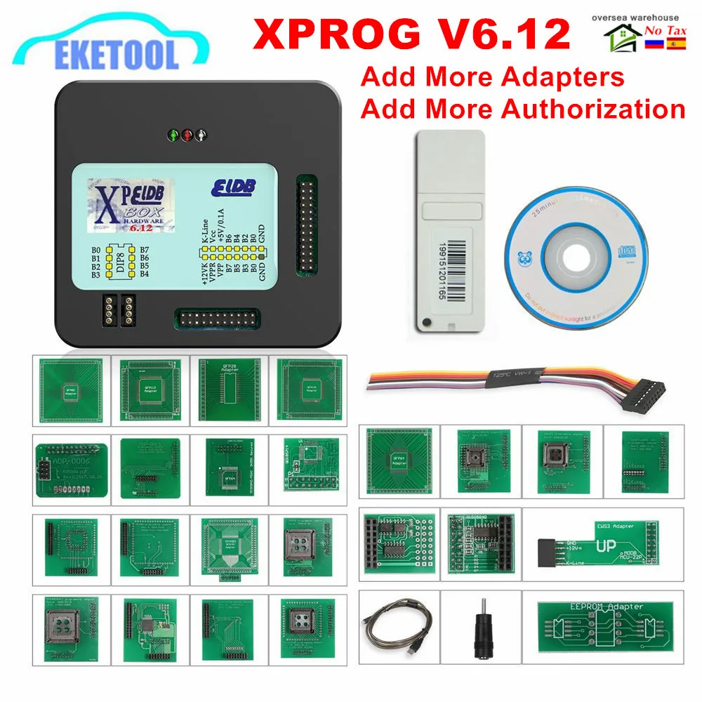 Koop Xprog V6.12 Voeg Nieuwe Vergunning V5.86 V5.55 V5.84 X PROG M Metalen Doos XPROG M Ecu Programmeur Tool X Prog M V6.12 volledige Adapters