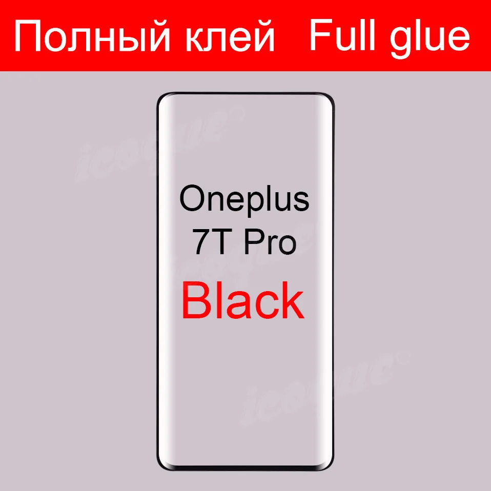 Полностью проклеенное стекло для Xiaomi mi Note 10 Note10 CC9 Oneplus 7 7t Pro, закаленное стекло, изогнутая Защита экрана для Xiaomi mi Note 10 Pro - Цвет: for Oneplus 7T Pro