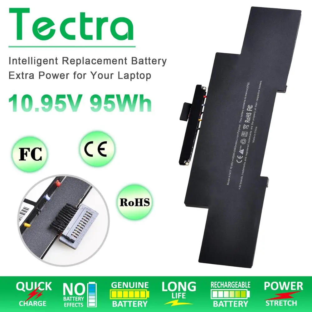 

Tectra 10,95 в 8460 мАч аккумулятор для A1417 для Apple MacBook Pro Retina 15 дюймов A1398 Середина 2012 г. Начало 2013 г. MD831LL/A MC975LL/A MC9