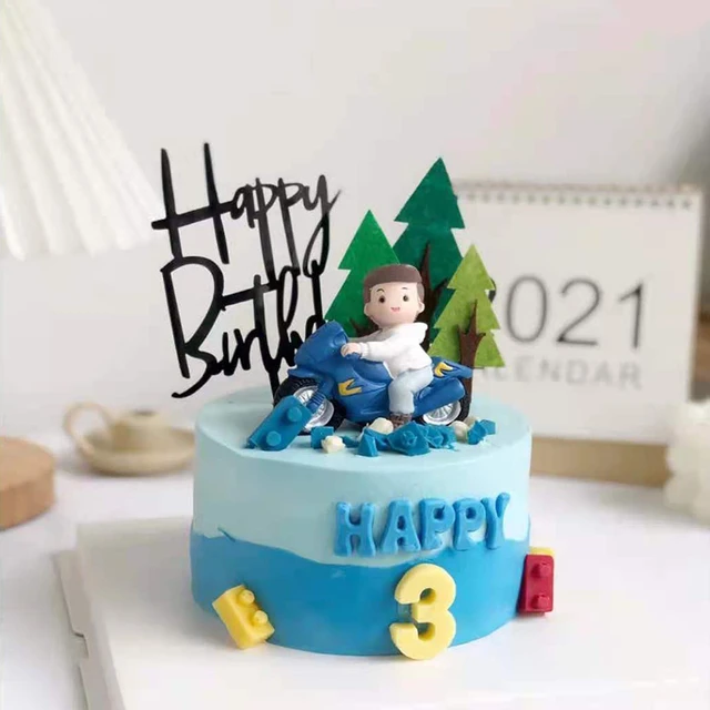 Topo de bolo de aniversário personalizado para homens, decoração de bolo  infantil, nome personalizado masculino, para festa de aniversário, yc113 -  AliExpress