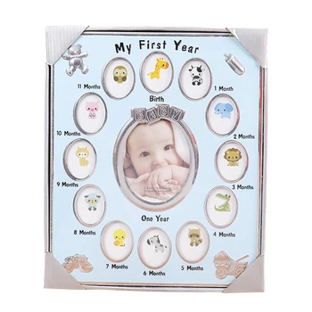 

Bedside My First Year Growth Photo Frame 12 Months Children's Room Baby Newborn Desktop Home Decor Birthday Gift Memory 13 Slots