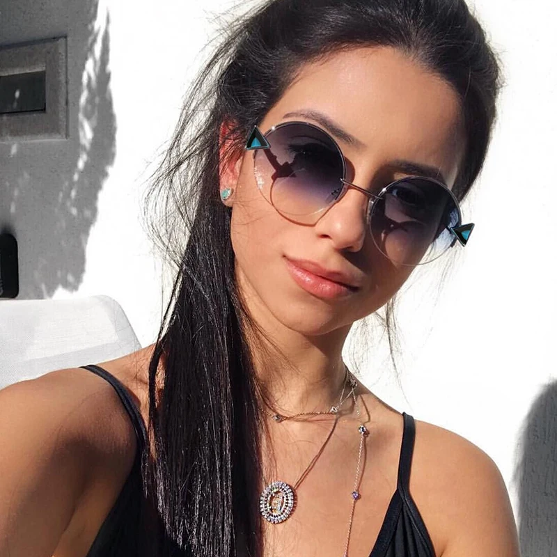 

vintage Round sunglasses woman shades for women 2020 fashion Brand Gradient sunglasses ladies high quality feminine glasses