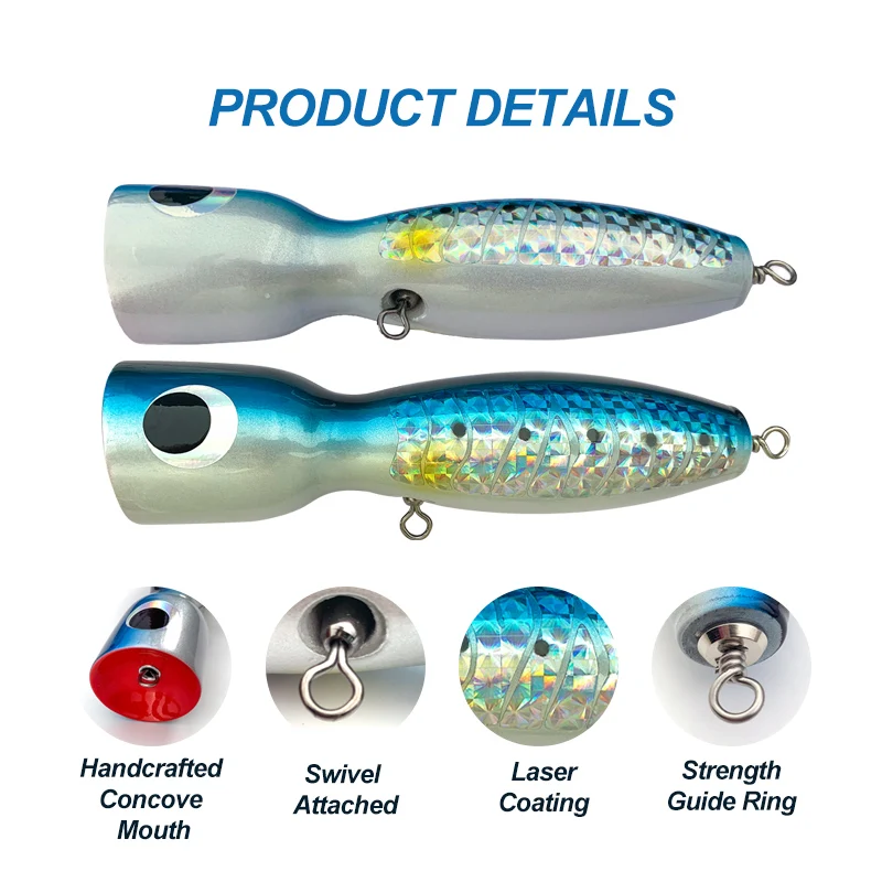 65g90g120g140g Trolling Wood Stickbait Pencil Popper Tuna Boat Fishing Lure Topwater Long Casting Wobbler Carp Artificial Leurre