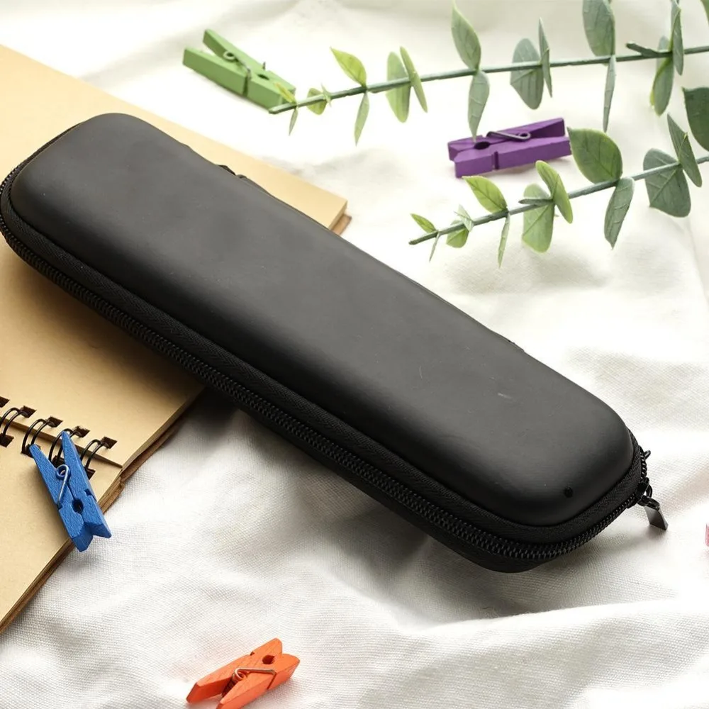 2 Pcs Black Eva Hard Shell Pen Pencil Case Holder, Durable Pen