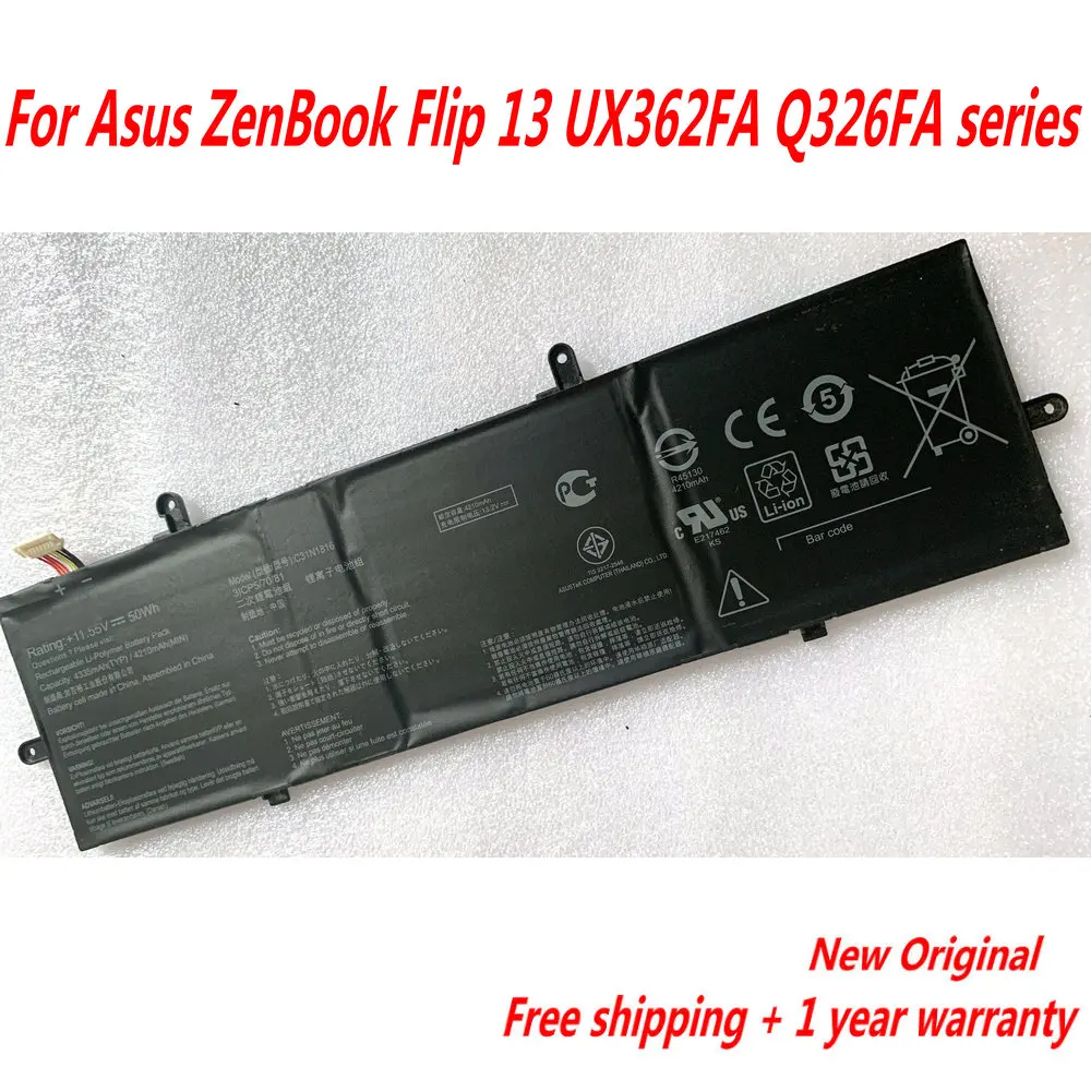 Batteria Per Laptop Originale C31N1816 Per Asus Zenbook Flip 13 Ux362Fa Q326Fa Serie 11.55V 50Wh