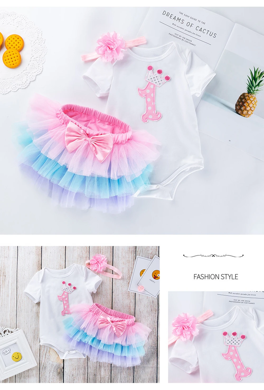 Girls First Birthday Pink Princess Dress Infant Tutu Brand Clothing Bebe Romper Set baby Dress Summer Newborn Baby Girl Clothes