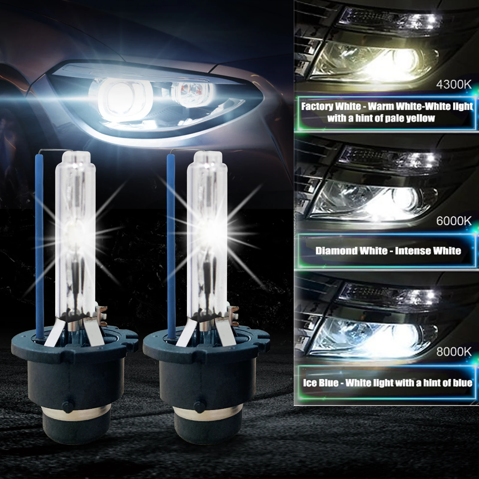 2 x D2S 35W HID ксеноновые лампы авто фары ксеноновые высокой интенсивности лампы 4300K 6000K 8000K