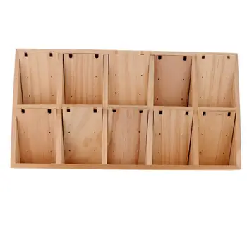 

Unpainted Solid Wooden 10 Slot Grids With Slant Pad Box For Earrings Display