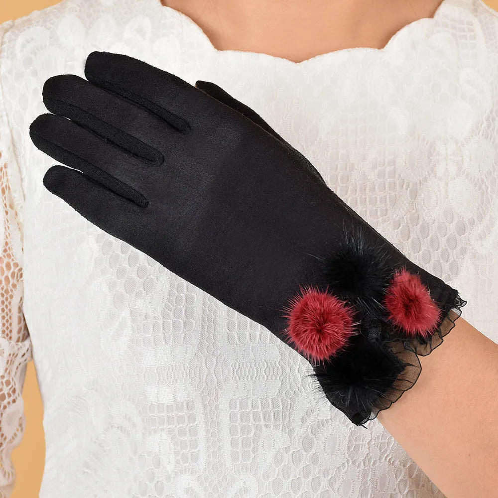 Новинка плюс бархатная перчатка для женщин повседневные перчатки женские теплые полный палец зимняя элегантная одежда женские наручные