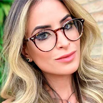 

2019 Brand Round Glasses Frame Women Vintage Rice Nail Glasses Optical Myopia Glasses Frame Clear Lens Glases Eyewear UV400