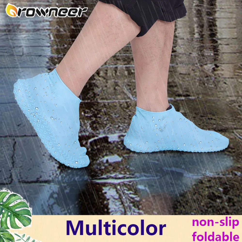 Multicolor antideslizante plegable elástico cubierta zapatos a prueba de agua luz Unisex de silicona zapatos Protector de lluvia al aire libre nieve Camping ropa