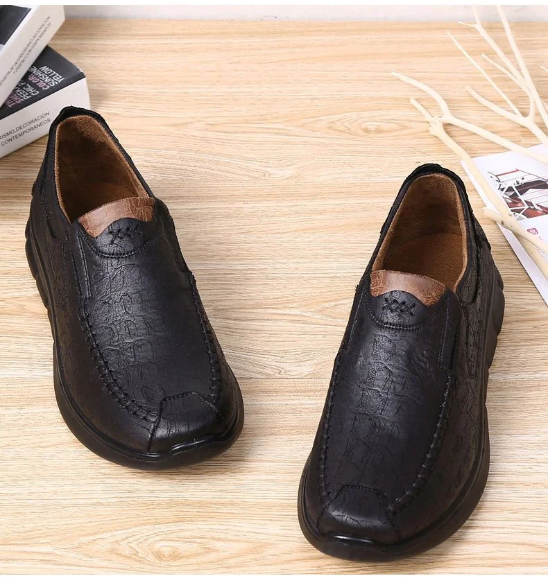Брендовая обувь для отдыха удобная мужская обувь, размеры 38-48 осенние мужские деловые повседневные туфли для папы Нескользящая эластичная обувь