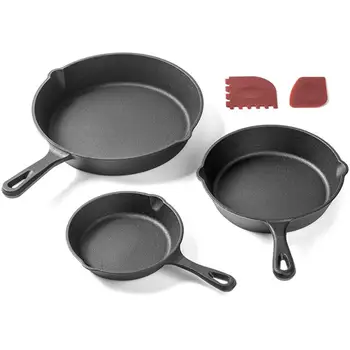 

Cast Iron Skillet Non-stick Frying Pan Cooking Pot Restaurant Chef Cookware New