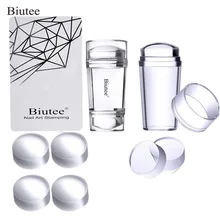 Biutee стемпинг новогодний штамп прозрачный для ногтей силиконовые пластины для стемпинга +. скребок с+топ прозрачный 2.8 см ногтей штамп маникю...(China)