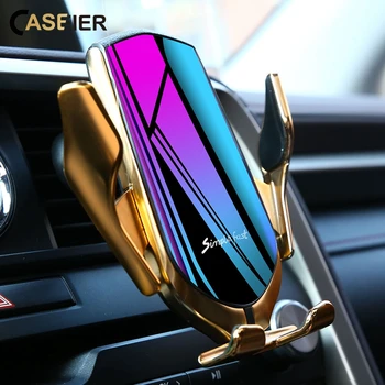 

Wireless Charger Car Phone Holder Smart Infrared Sensor Automatic Clamping For iPhone 11 Pro Huawei Mount Stand Charging Holder