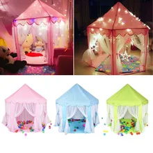 Замок принцессы, Игровая палатка для девочек, детский шестигранный игровой домик, украшение детской комнаты