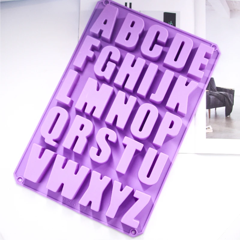 Large Numbers Letters Silicone Soap Mold 3D Fondant Mold Cakes DecoTools DIY Kitchen English letter aromatherapy plaster mould