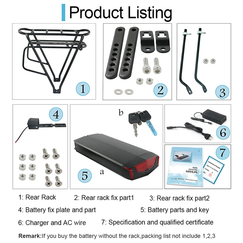 36V 13Ah Rear Rack Electric Bicycle Battery 468Wh eBike Batery With Double Layers Luggage for Bafang TSDZ2 500W 350W 250W Motor-5