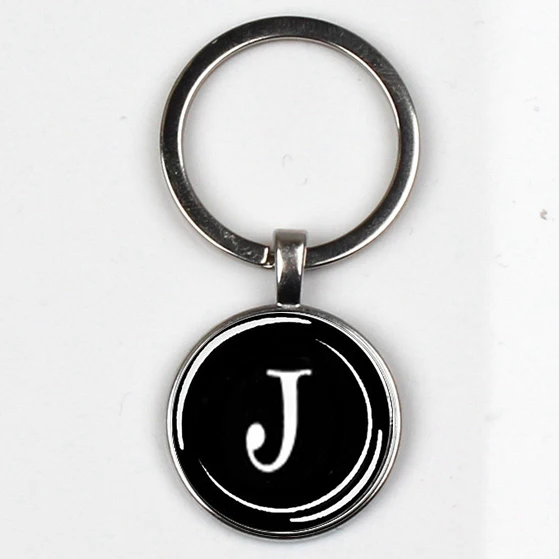 XKHLHJ 26 English alphabet keychain name first letter ABCD pendant  key chain car wallet handbag men and women jewelry gift 10