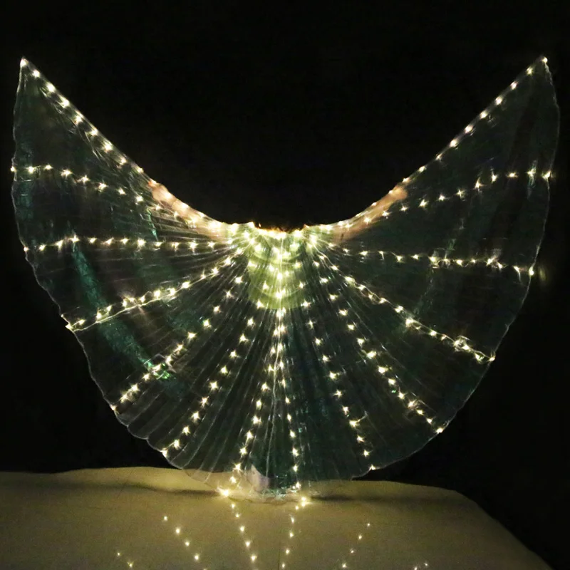 

NEW Women Belly Dance Props 360 Degrees LED Shining Wings Girls Dance Wings Angle of Opening Dancer Props Wings No Sticks