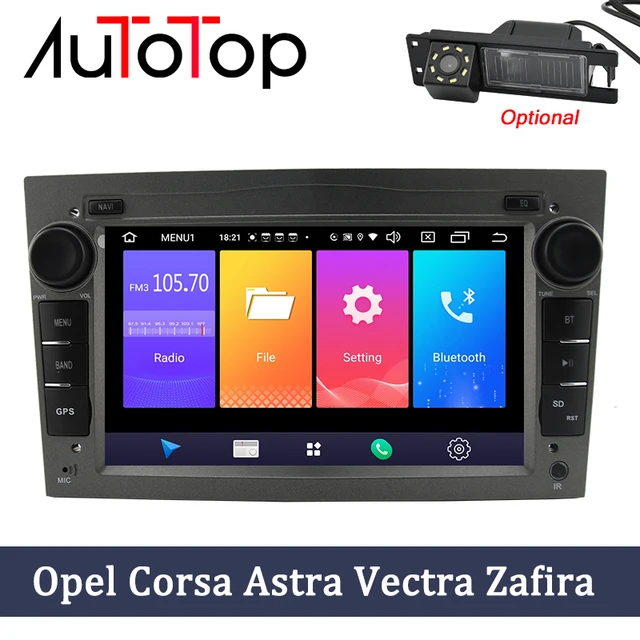 AUTOTOP Rdio con GPS pr coche, reproductor multimedi con nvegción, 2 Din, bluetooth, USB, DVD, pr Opel Antr, Meriv, Vectr, Astr H|Reproductor multimedi pr coche|  