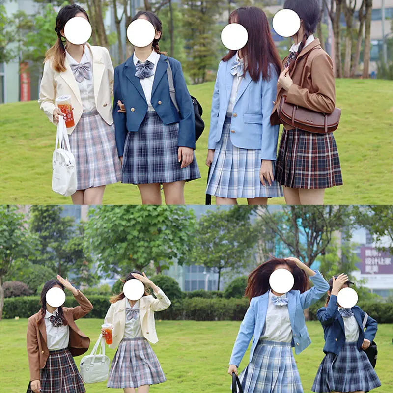 High School Preppy Pink Uniform Top Women Long Sleeve Jk Suit Coat Japanese Girl Student Blazer for Seifuku Cosplay Clothes