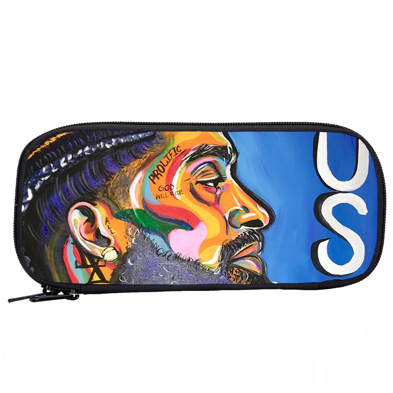 Детский кошелек для хранения, 3D чехол-карандаш Nipsey Hussle, модный школьный кошелек для мальчиков, большая сумка для ручек, чехол-карандаш, школьная сумка - Цвет: Синий