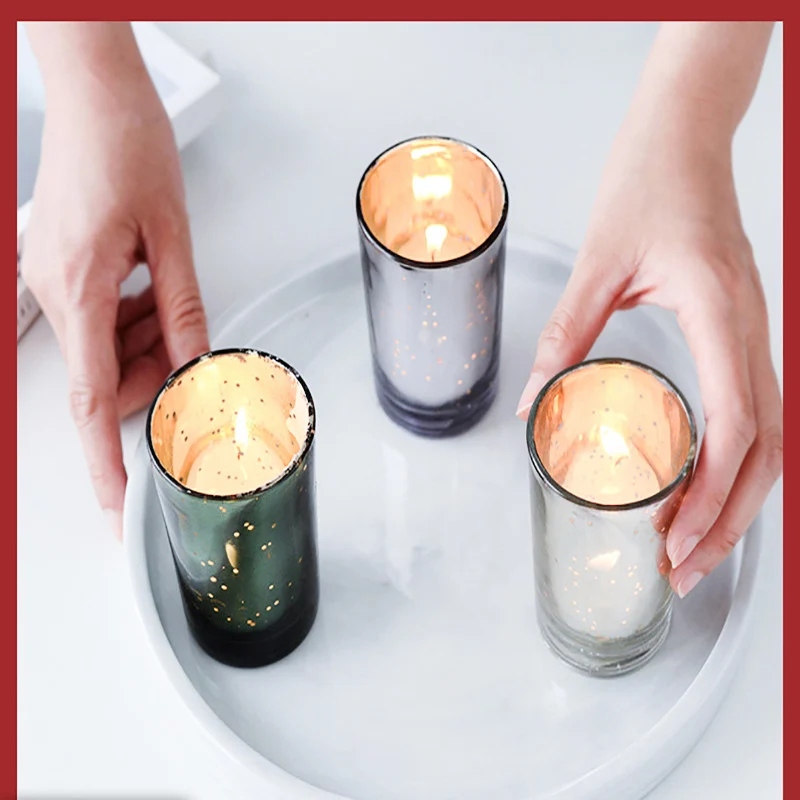 

Glass candle cup candle holder dining table atmosphere small ornaments empty candle jars